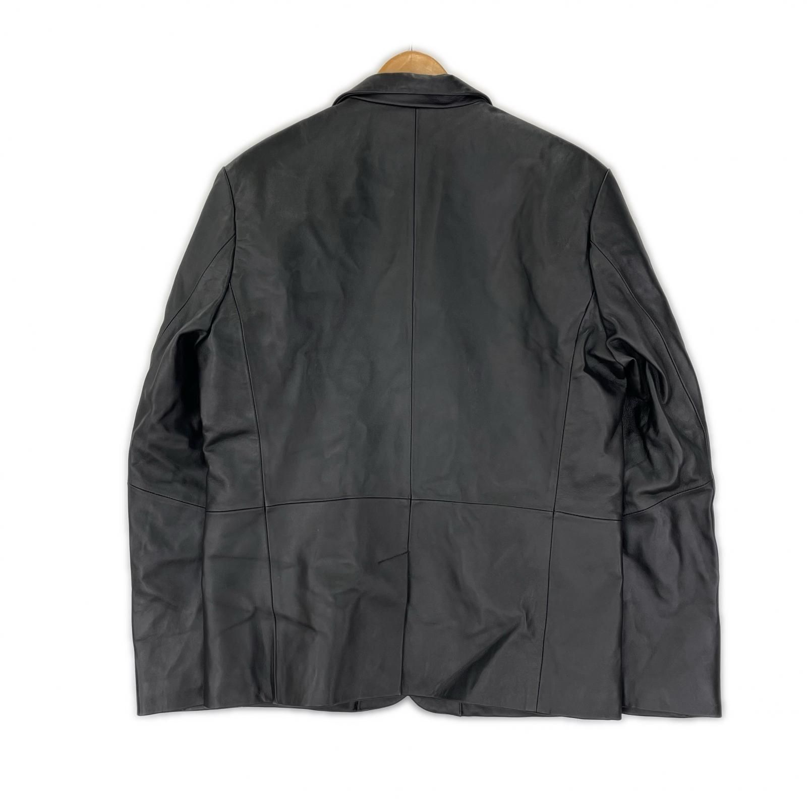 safari HOMME サファリオム ラムレザージャケット sizeM/ブラック 所々