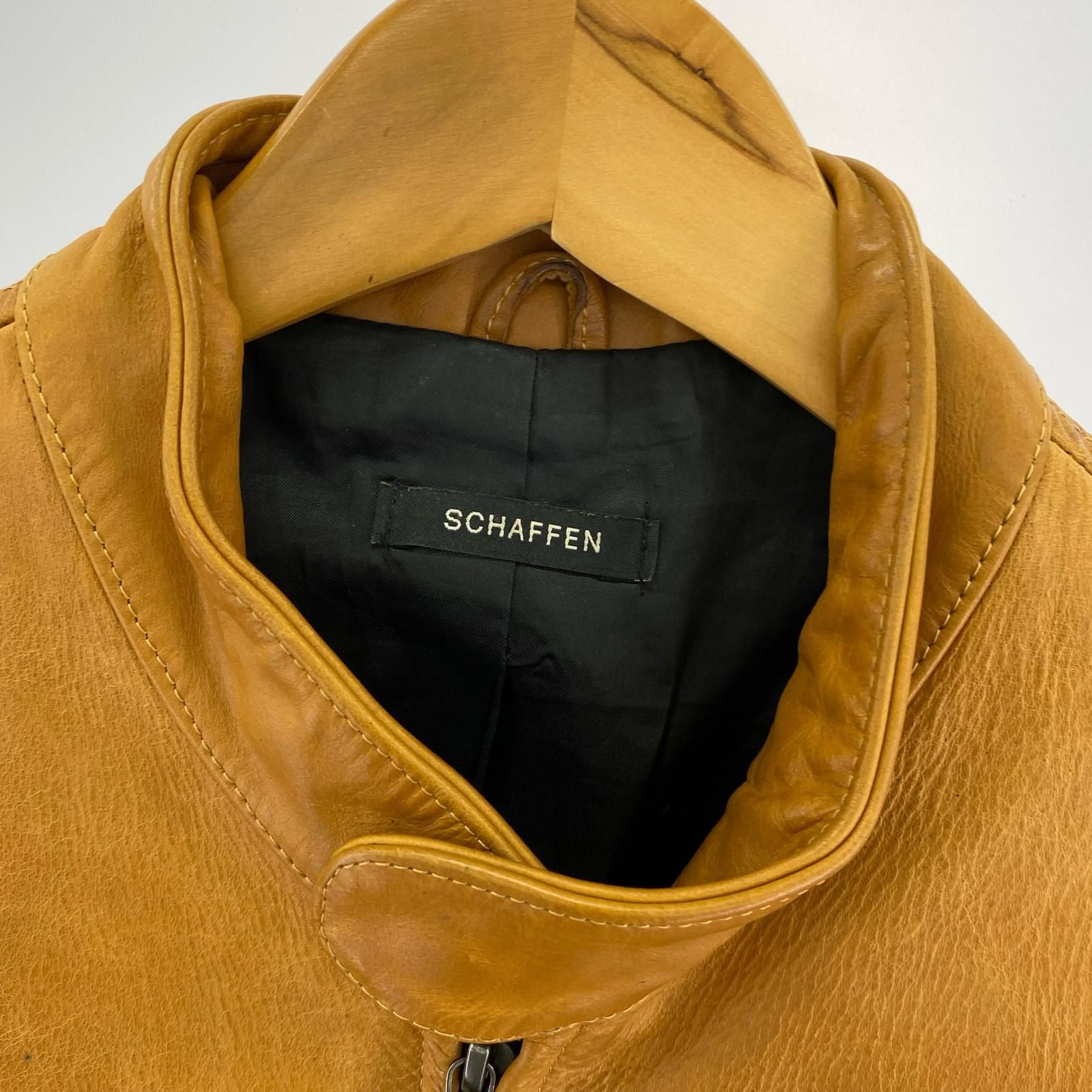 SCHAFFEN ブラック テーラードジャケット サイズ3 超美品 ラム｜レザー