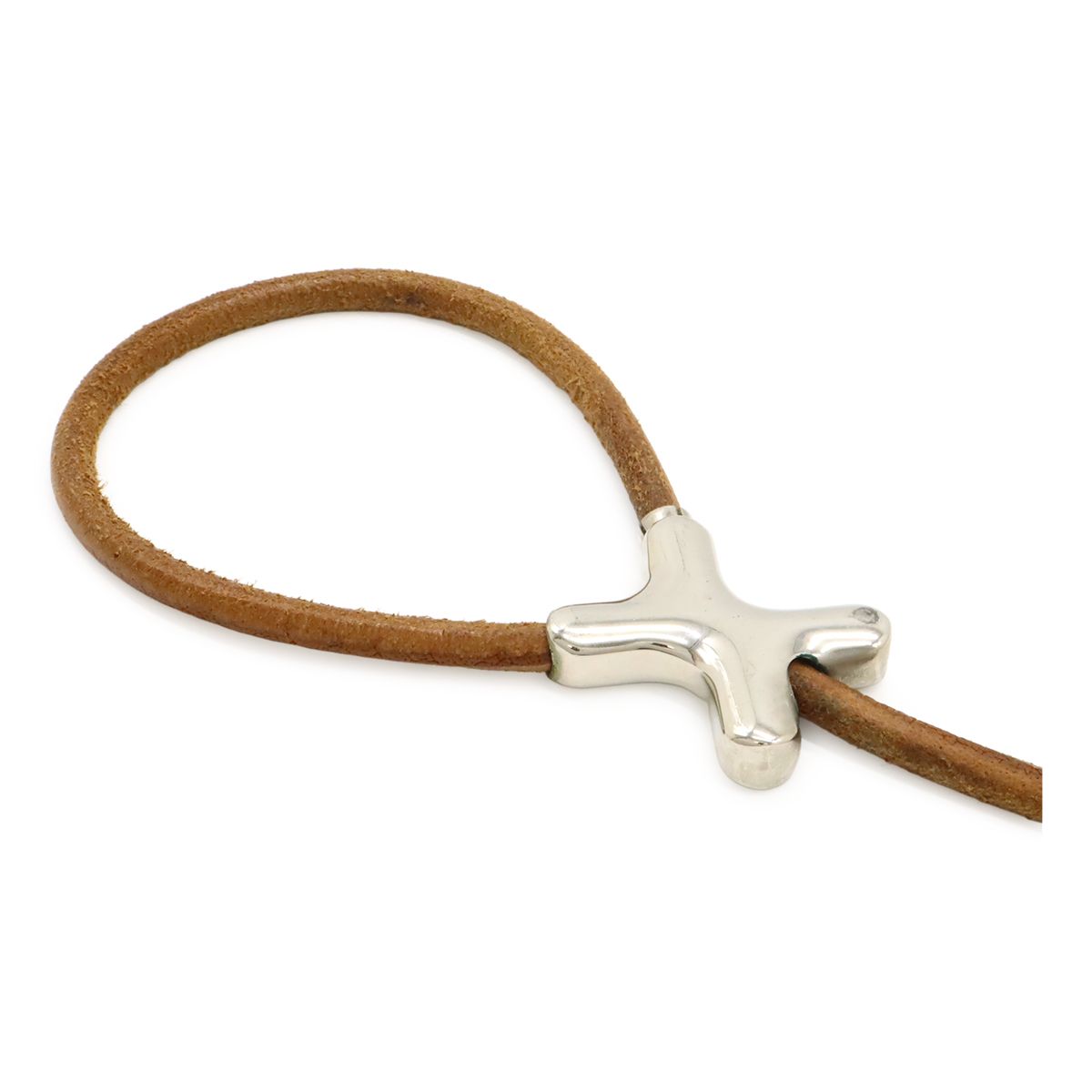 HERMES エルメス ヘラクリード ペット ドッグリード 首輪付き 散歩 レザー メタル ブラウン 茶 シルバー金具