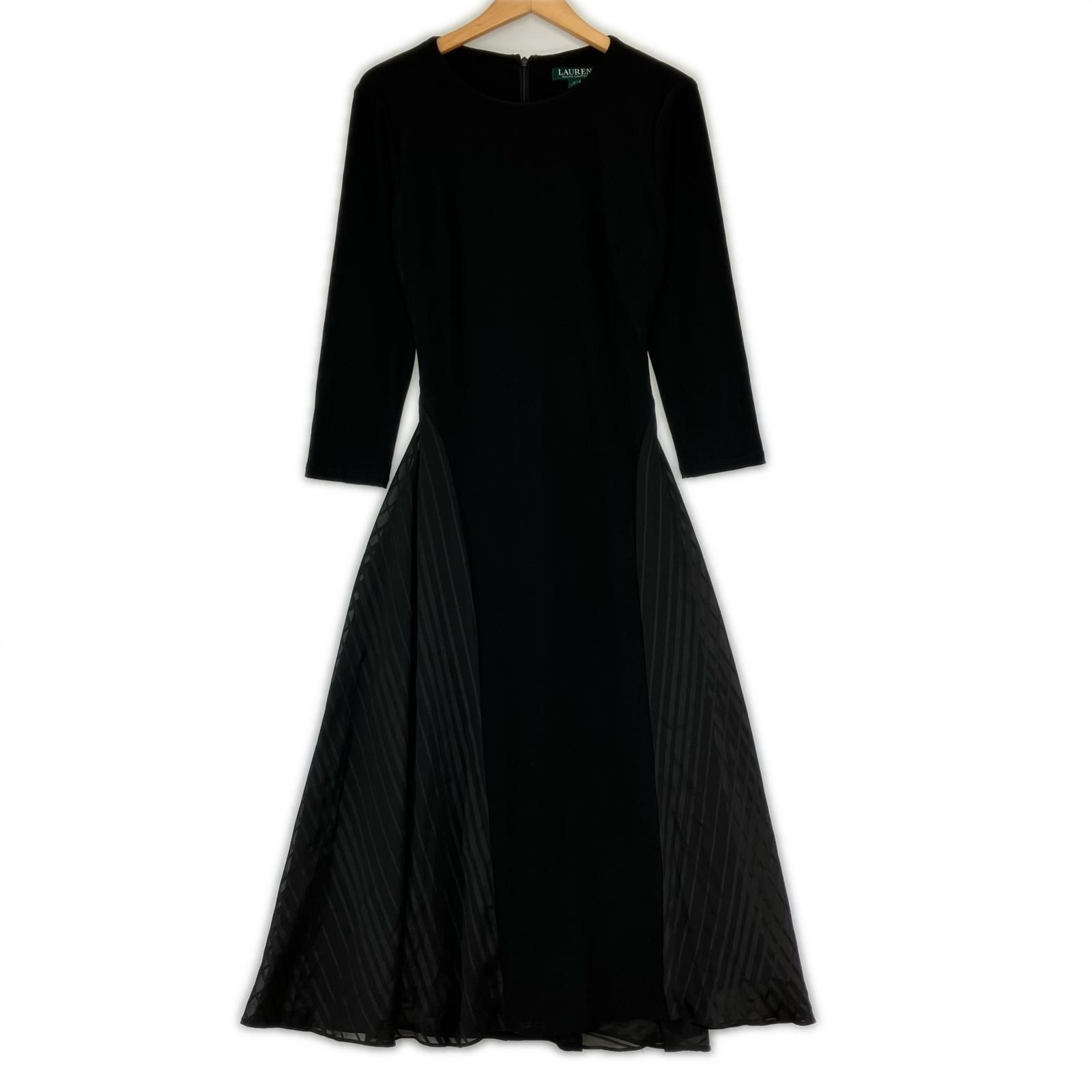 LAUREN RALPH LAUREN ローレン ラルフ ローレン リボン付き シアー切替