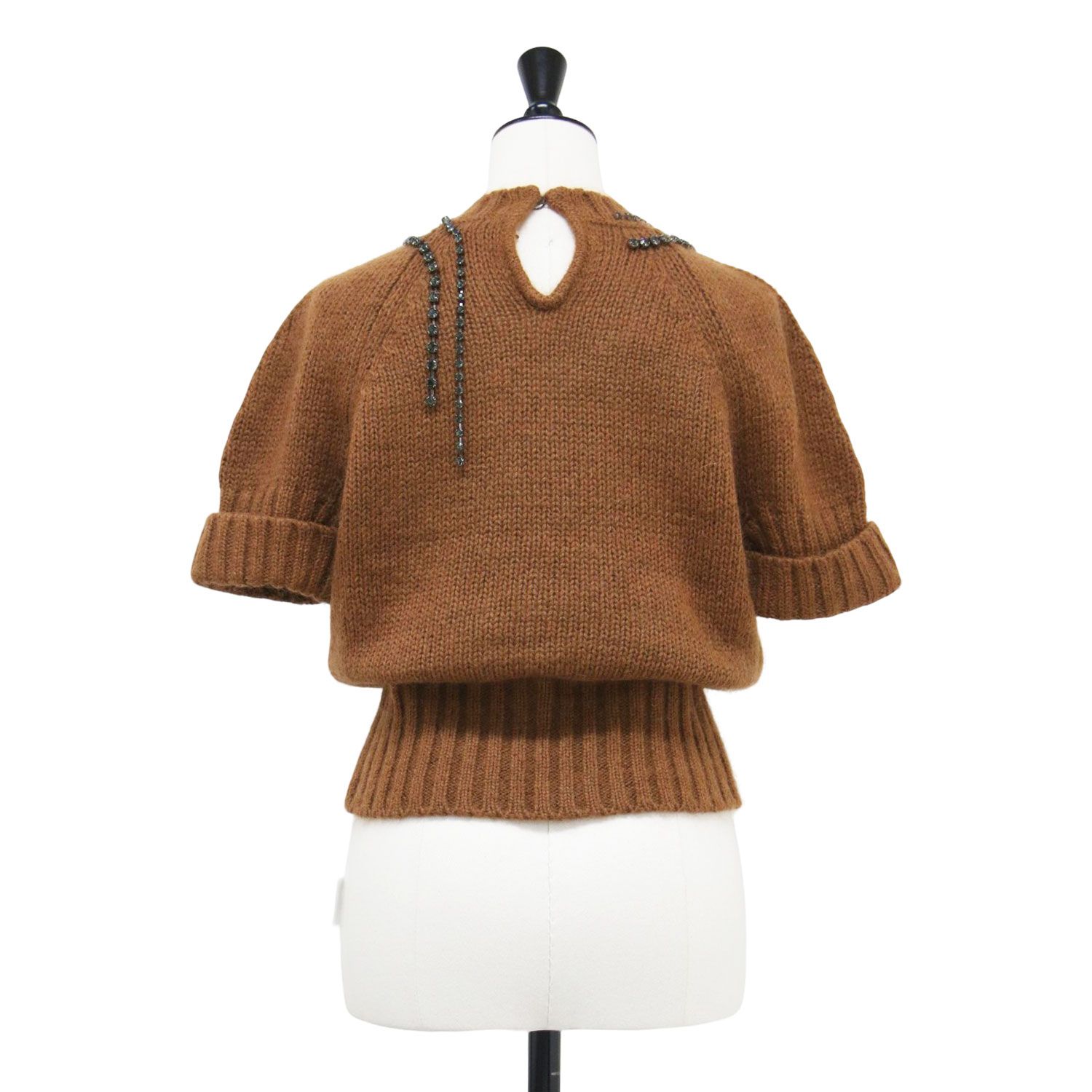 N°21 ヌメロヴェントゥーノ ニット ブラウン 40(L) | 20秋冬 ビジュー  