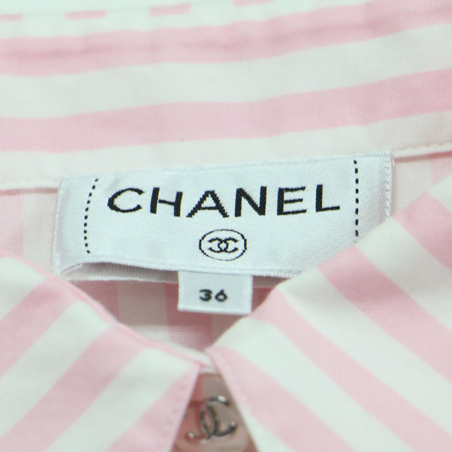 CHANEL シャネル シャツ ピンク ホワイト サイズ:36(S) | 24春夏