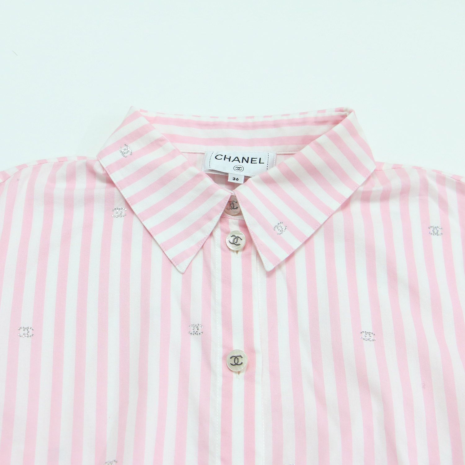 CHANEL シャネル シャツ ピンク ホワイト サイズ:36(S) | 24春夏
