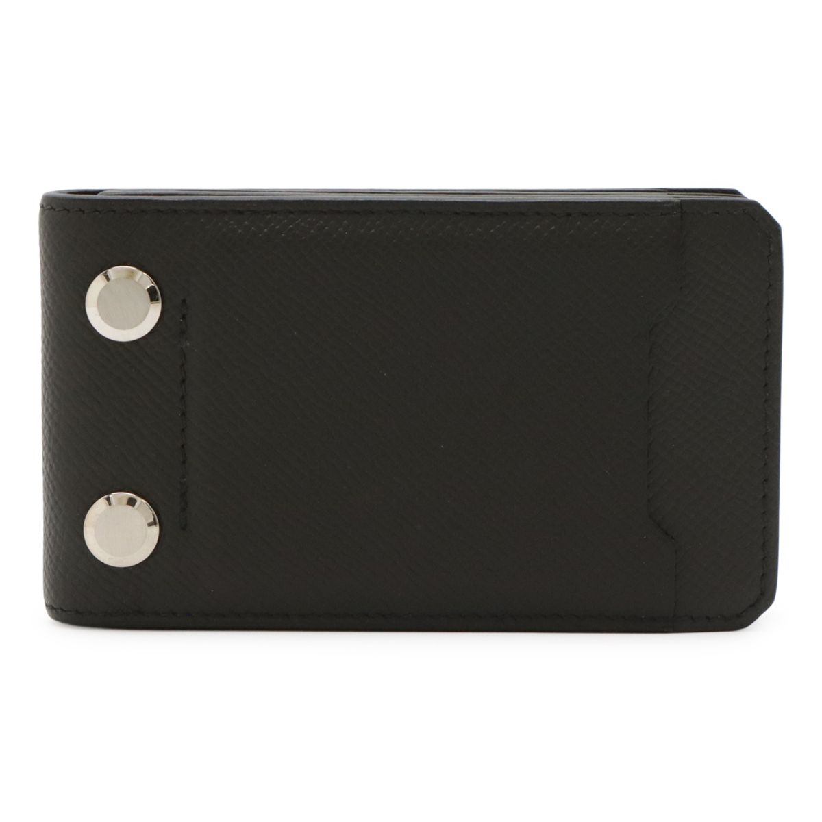 HERMES エルメス シティ カードケース カードホルダー 名刺入れ ヴォーエプソン レザー ダークカーキ系 シルバー金具 X刻印