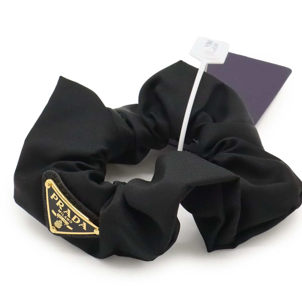 PRADA プラダ トライアングルロゴ シュシュ ヘアアクセサリー ヘアゴム