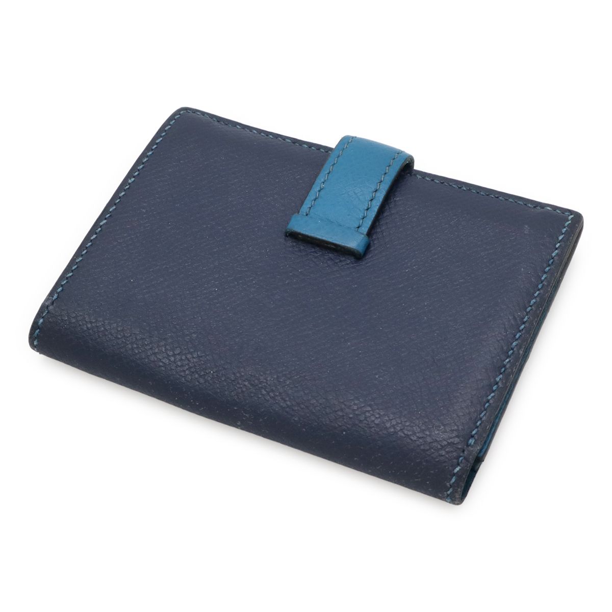 HERMES エルメス ベアン カードケース 名刺入れ パスケース ヴォーエプソン バイ ブルードプリュス ブルーイズミール シルバー金具 R刻印