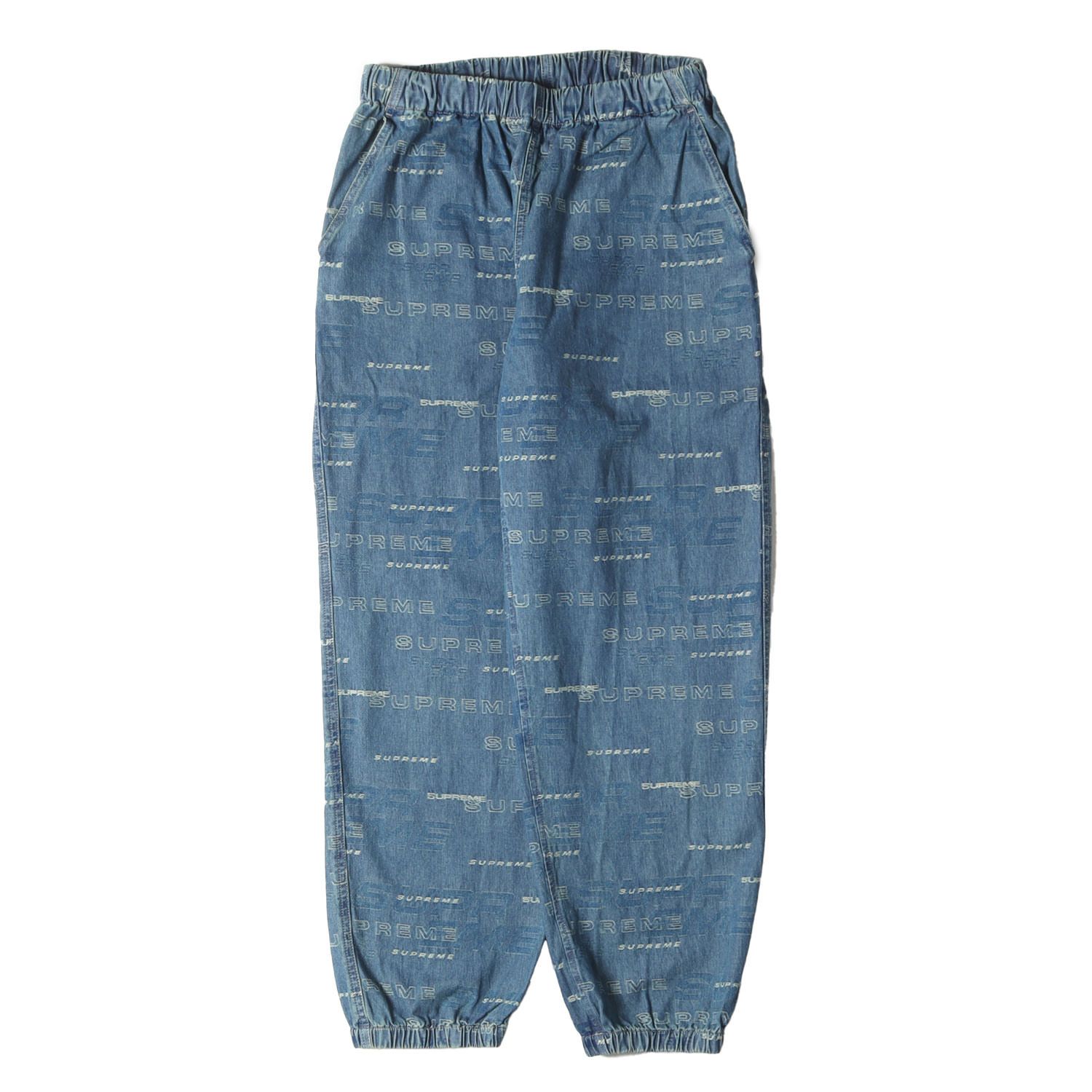 美品】Supreme シュプリーム パンツ ブルー サイズ:M | ジャガードロゴ