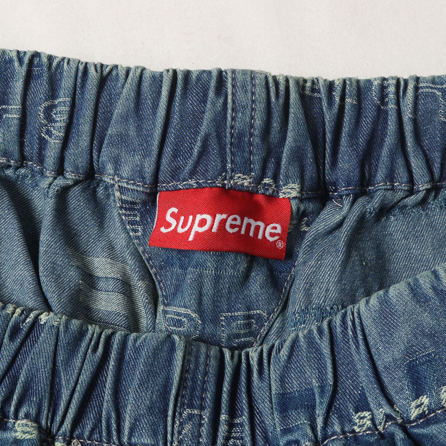 美品】Supreme シュプリーム パンツ ブルー サイズ:M | ジャガードロゴ