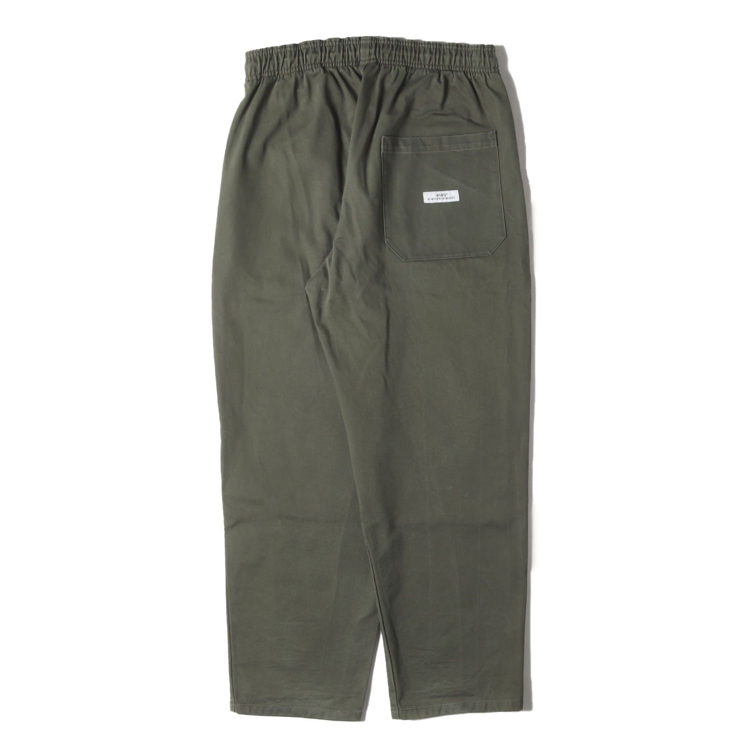 WTAPS オリーブ色 コットン ワイドパンツ WTAPS ダブルタップス パンツ オリーブドラブ サイズ:L | 21AW