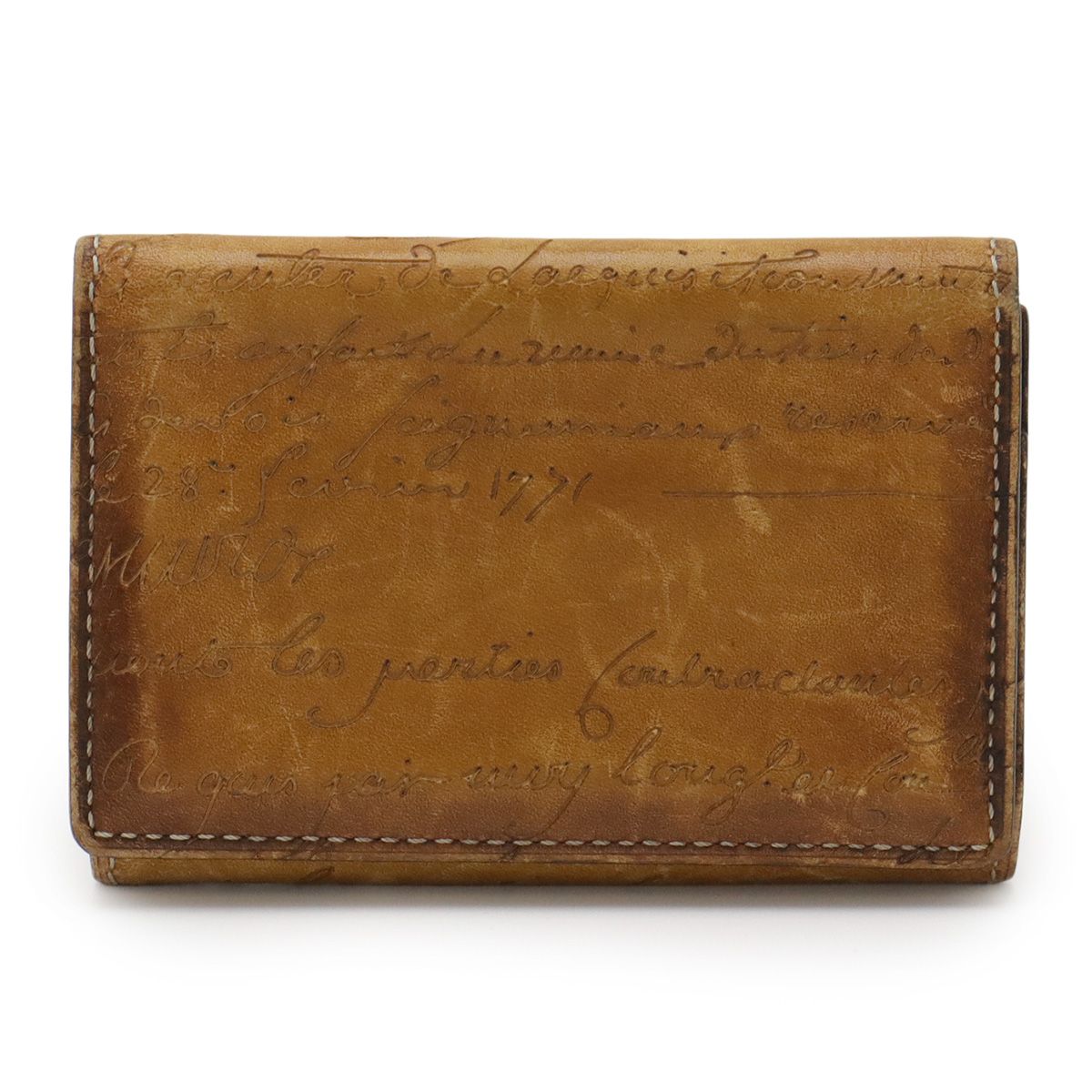 最高級◇ベルルッティ 名刺入れ カードケース カリグラフィ ブラウン