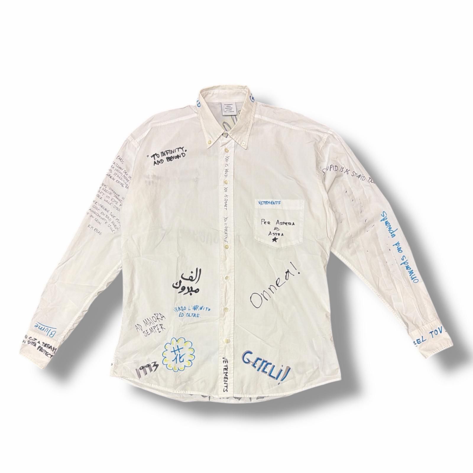 VETEMENTS 19SS ペイント 総柄 長袖シャツ ヴェトモン USS196003 