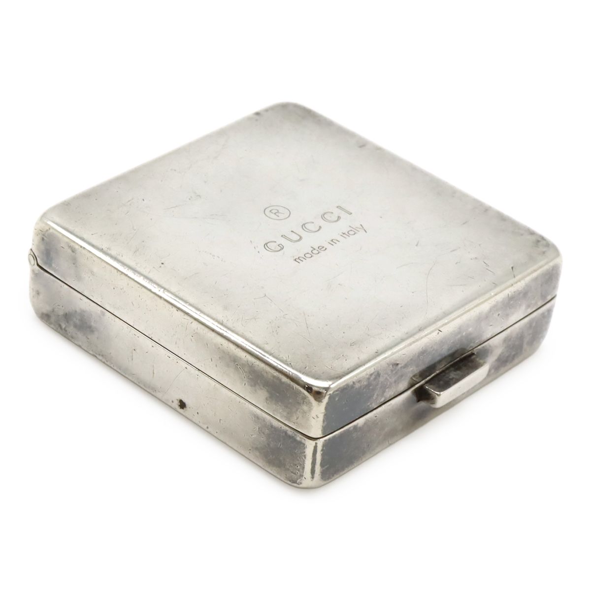 GUCCI グッチ ロゴ スクエア ピルケース 小物入れ SV925 シルバー925