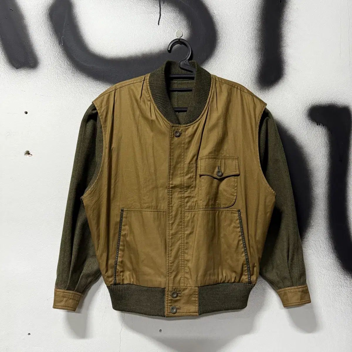 VTG ヴィンテージ ウール ブレンド ウェスタン リバーシブル ジップアップ ブルゾン ジャケット