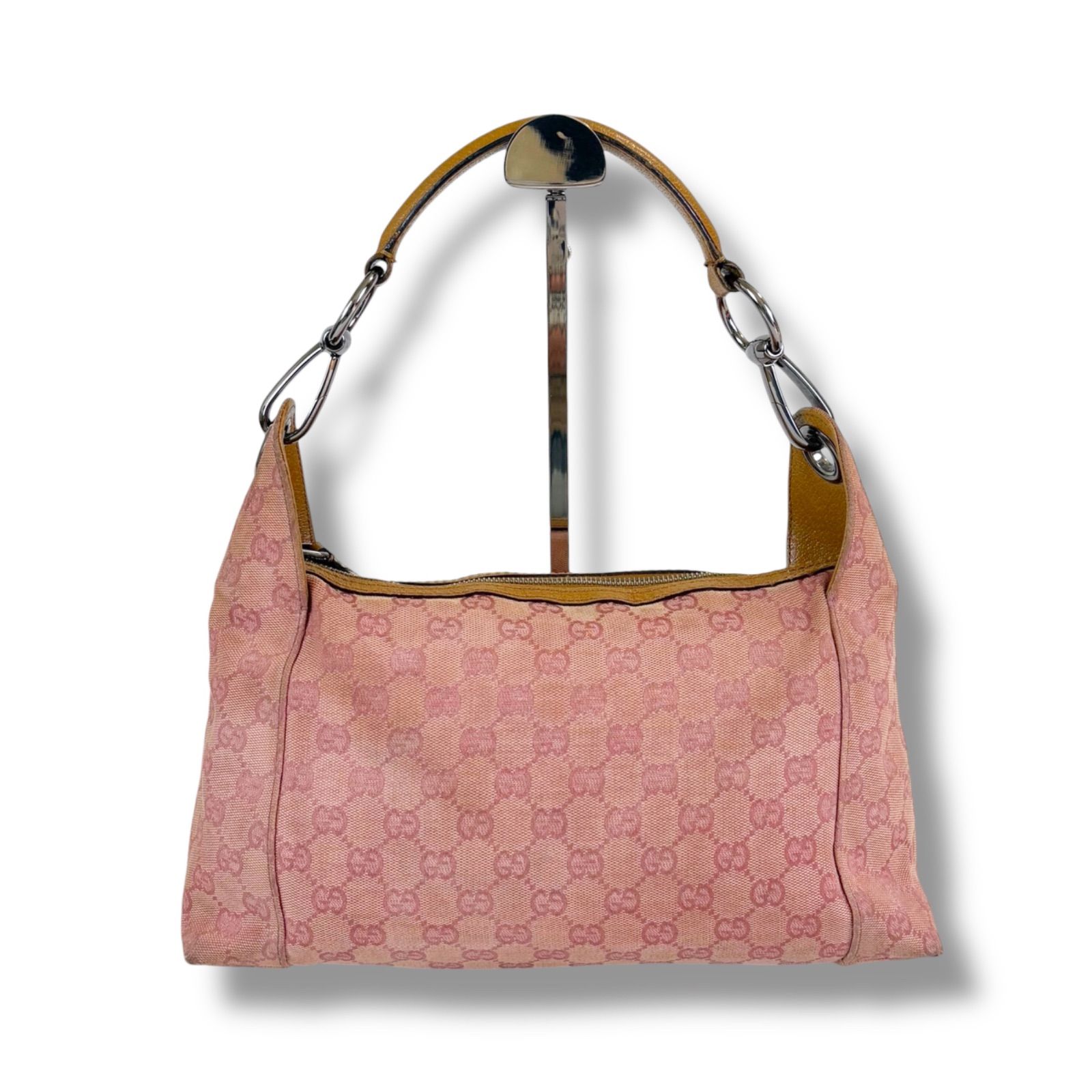 希少 GUCCI グッチ GGキャンバス ワンショルダーバッグ ピンク グッチ GUCCI ワンショルダーバッグ GGキャンバス ピンク ホーボー