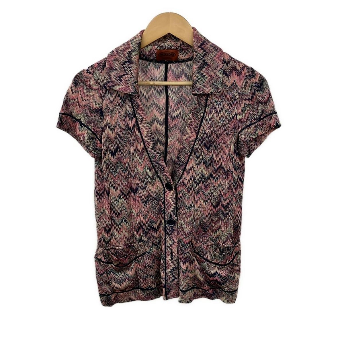 MISSONI ミッソーニ　カーディガン　42 MISSONI(ミッソーニ) カーディガン サイズ42 M レディース - ネイビー