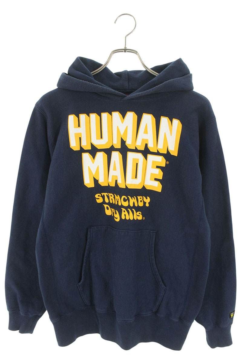 HUMAN MADE ヒューマンメイド プルオーバーパーカー ヒューマンメイド ロゴプリントプルオーバーパーカー メンズ M - メルカリ