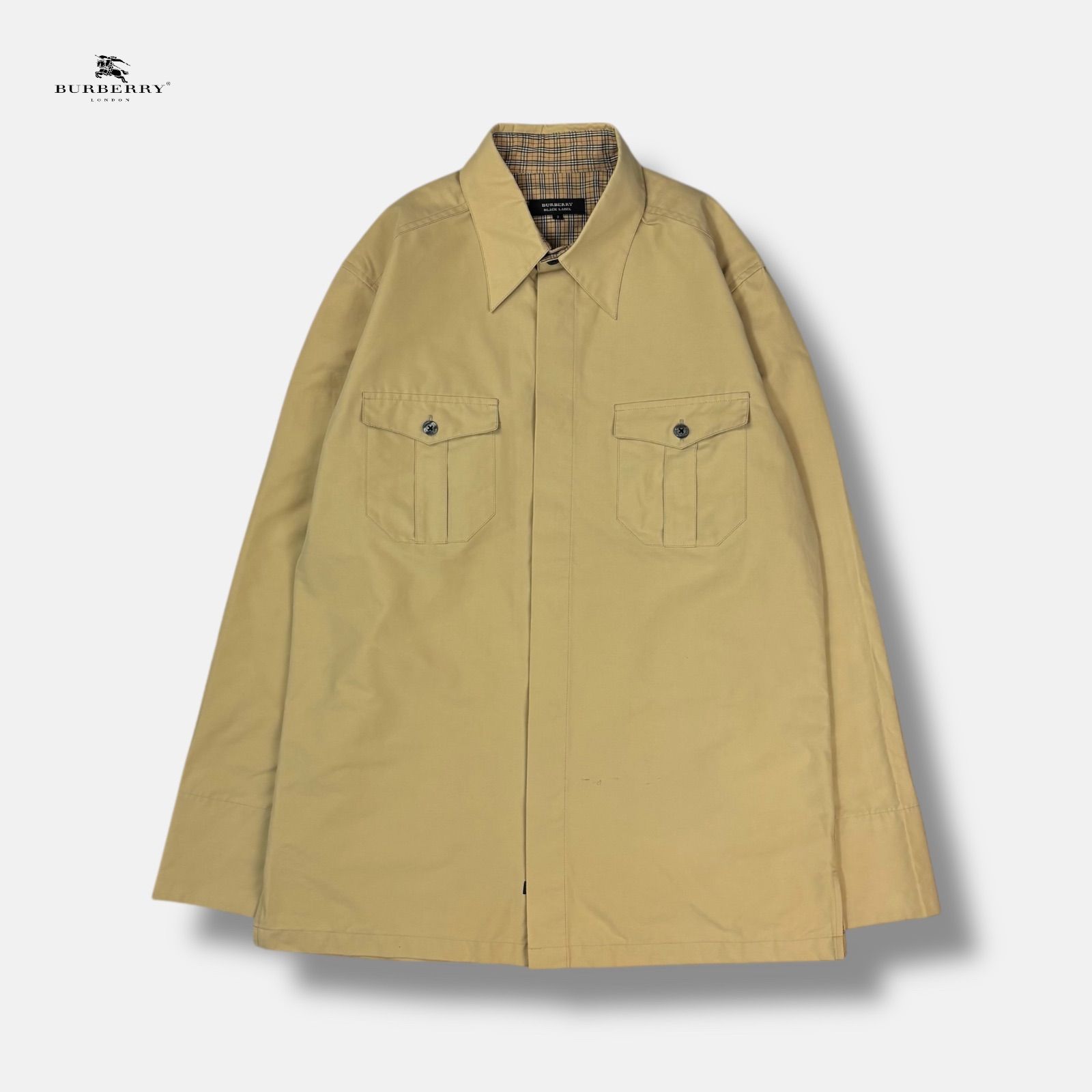 BURBERRY BLACK LABEL コットンシャツジャケット ベージュ 2 - メルカリ