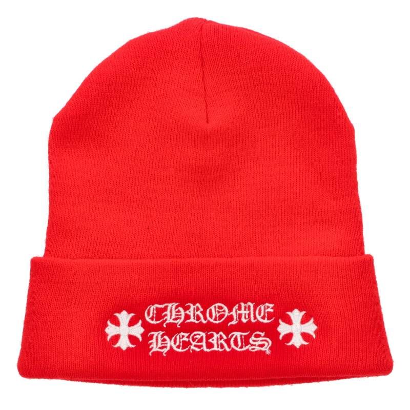 クロムハーツ WOOL WATCH CAP ロゴ刺繍ビーニー メンズ ONE SIZE