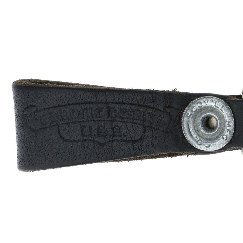 クロムハーツ BELT LOOP クロスボールレザーベルトループ　インボイス付属 クロムハーツ BELT LOOP D RING Dカンクロスボールボタンレザーベルト