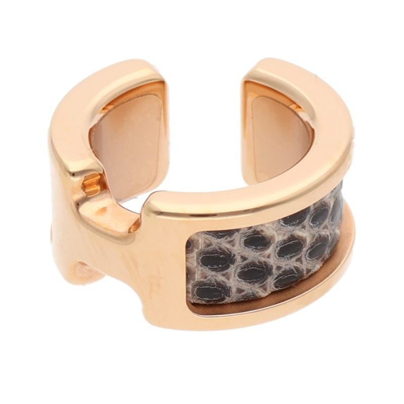 エルメス オランプPM リザードピンクゴールドプレーテッドイヤーカフ レディース