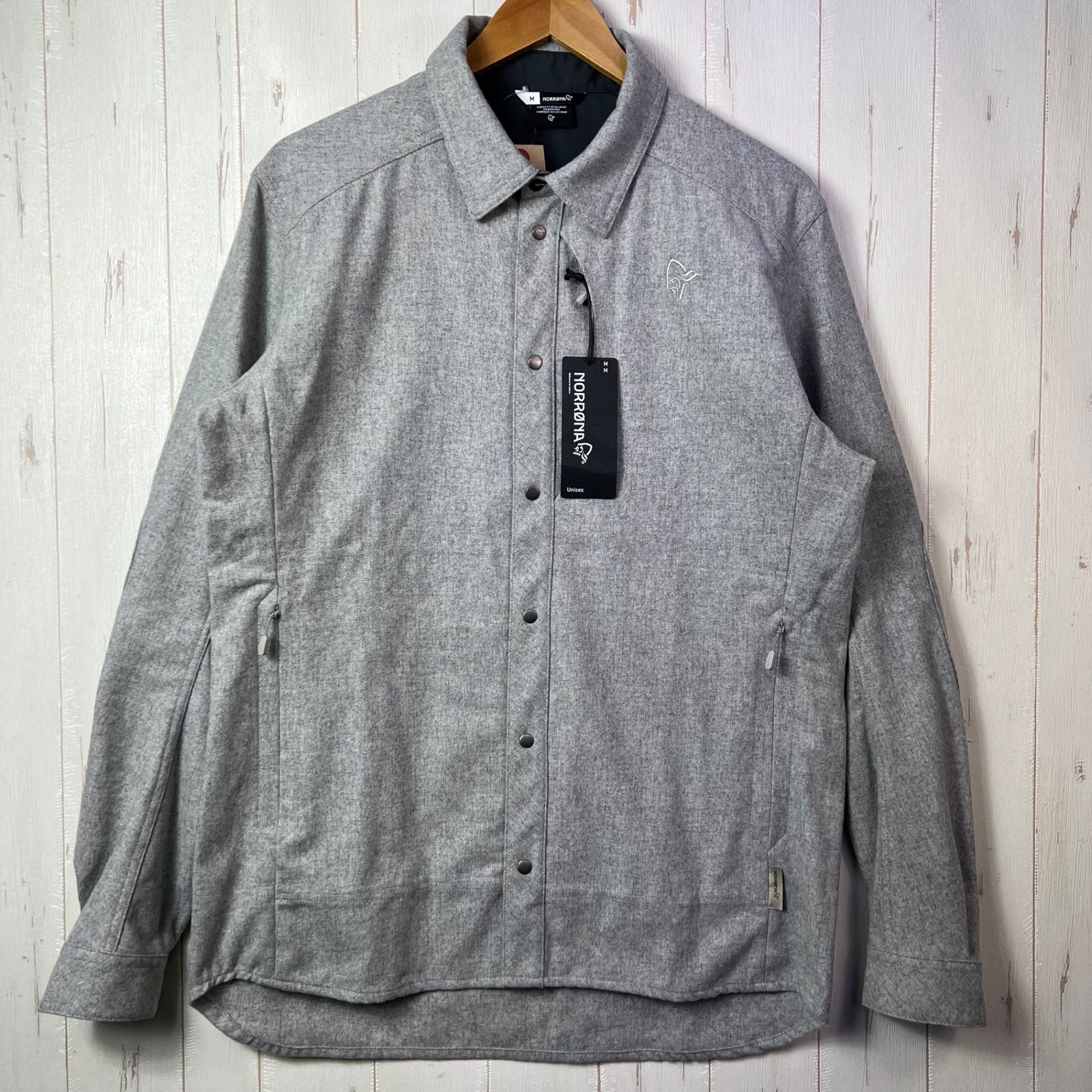Unisex M グレー系 Norrona ノローナ タモック ウール プレーン シャツ Tamok Wool Plain Shirt 2313 Drizzle Melange ウェア トップス インナー