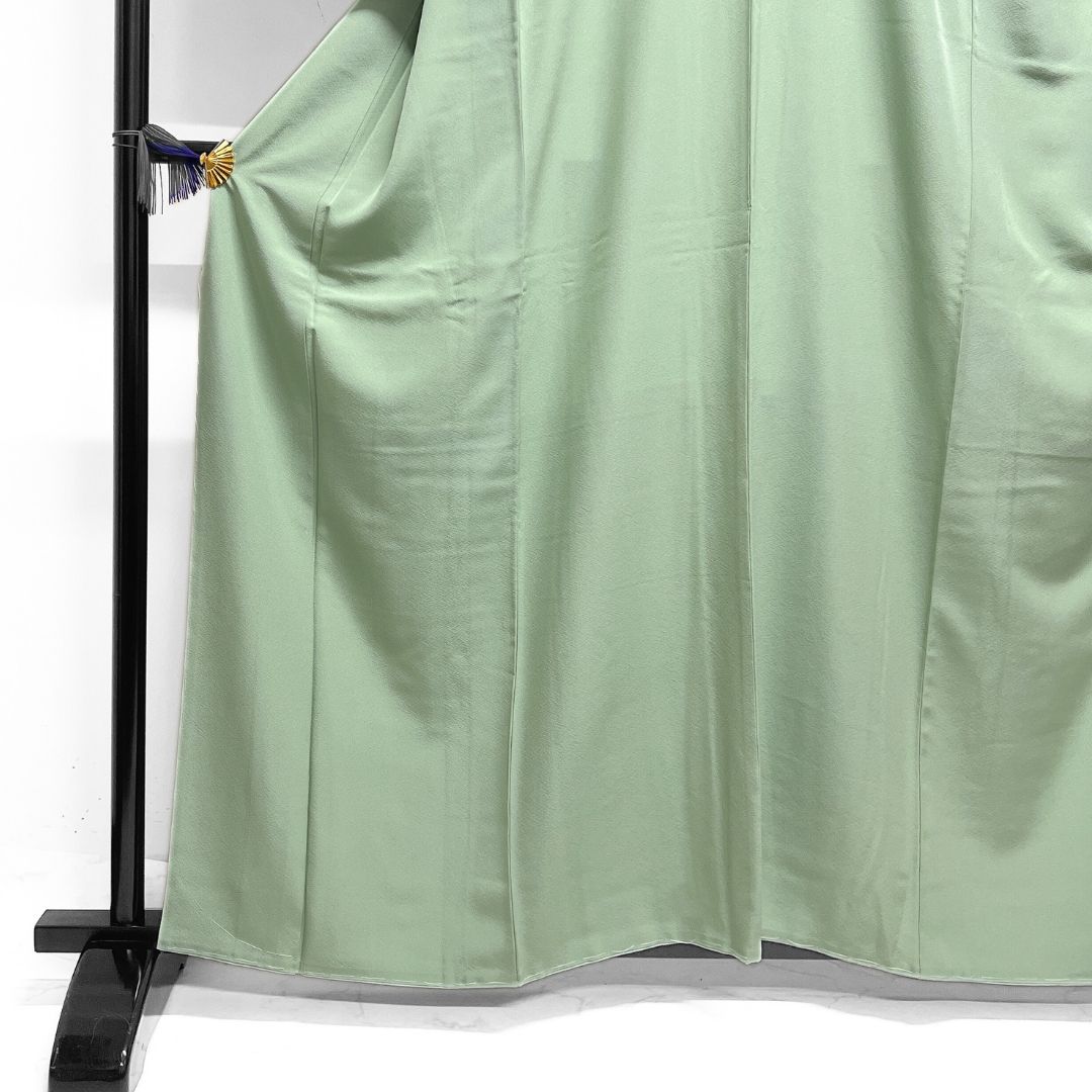 未着用 色無地 ライトグリーン 大丸タグ パーティ 着物 115b d 安い ms