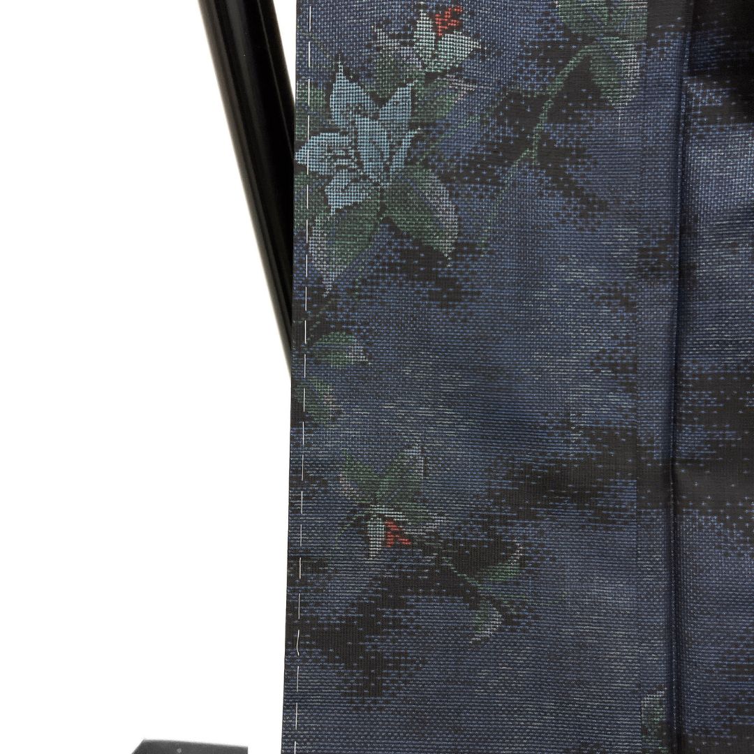 未着用　小紋　地紋起こし　花模様　リーフ　着物　014a d 未着用 小紋 大島紬 花模様 リーフ 霞 ネイビー 着物 115b d ms - メルカリ