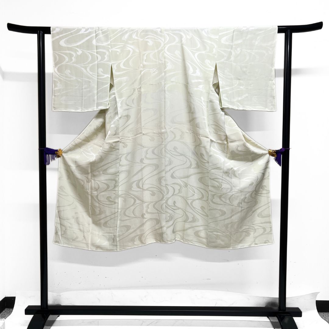 未着用 長襦袢 流水 くすみ グリーン 着物 115 b d ms