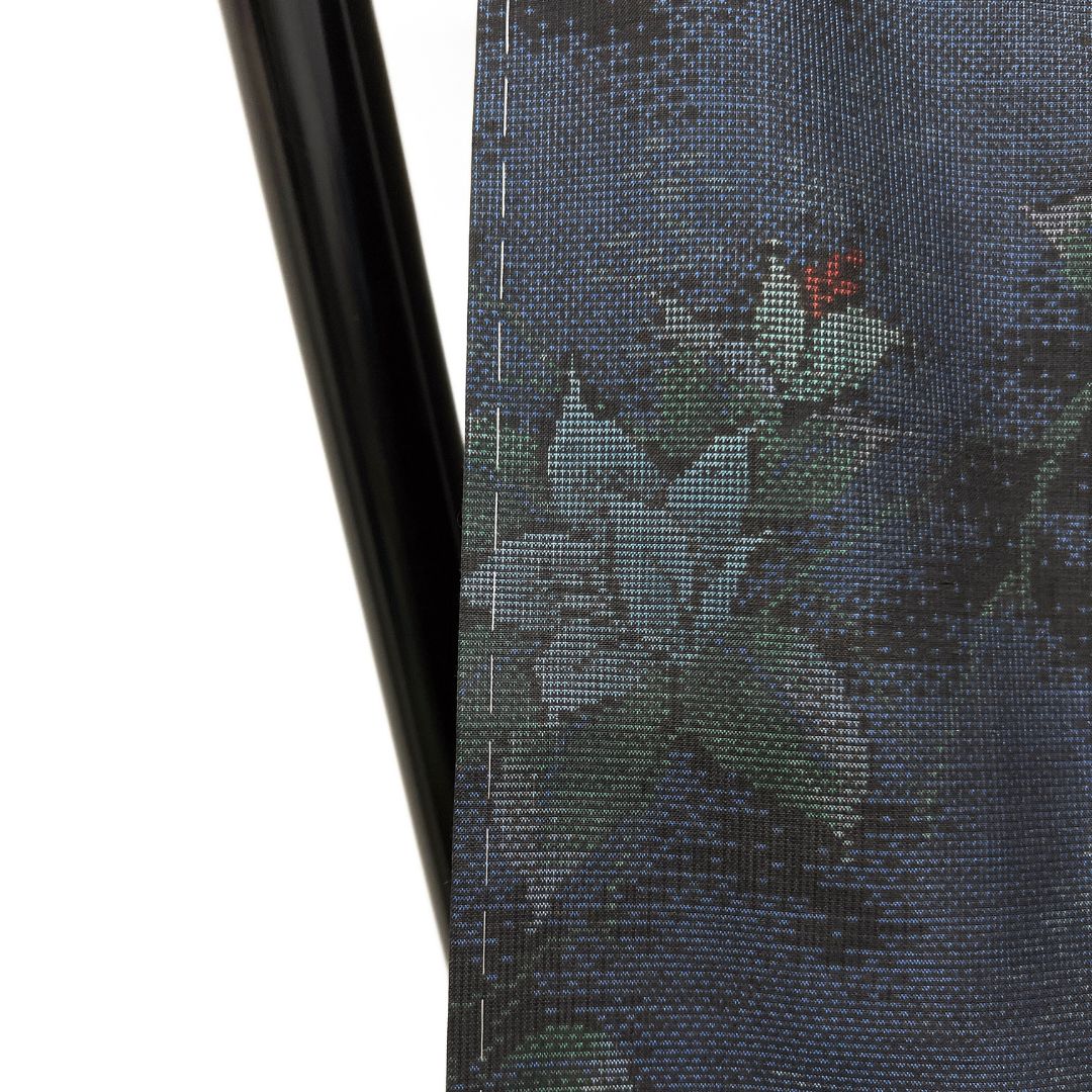 未着用 小紋 大島紬 花模様 リーフ 霞 ネイビー 着物 115b d ms - メルカリ