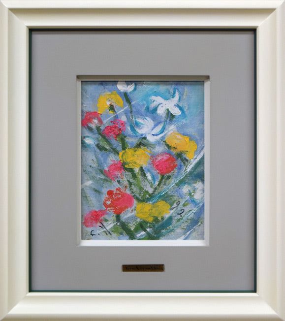 西村 計雄「花」油絵・F0号 一枚の繪で活躍 仏芸術文化勲章 共和町に