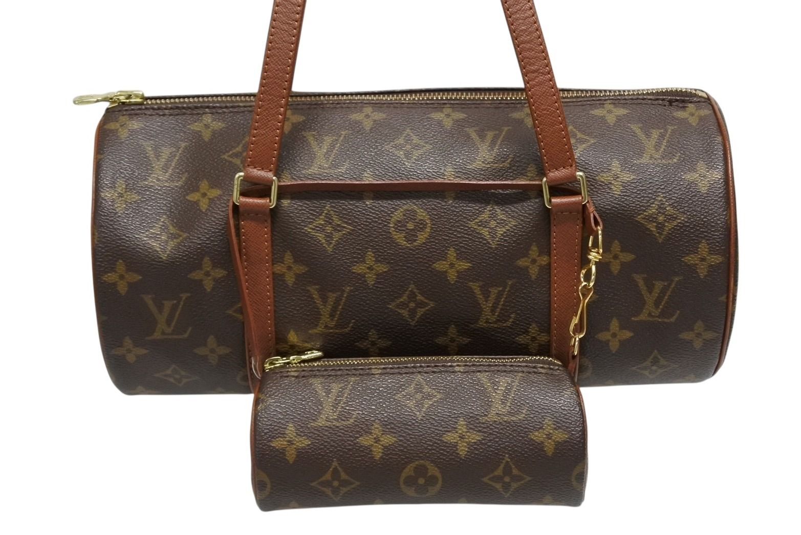 LOUIS VUITTON ルイヴィトン モノグラム パピヨン30 ハンドバッグ M 51365 ブラウン ロゴ ゴールド金具 4 b 009668