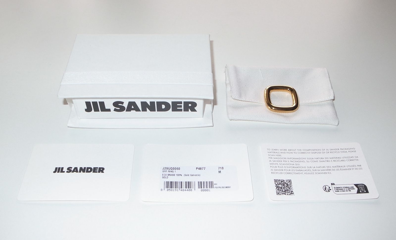 jil sander ジルサンダー GM1 RING 指輪 スクエア リング sizeM - メルカリ