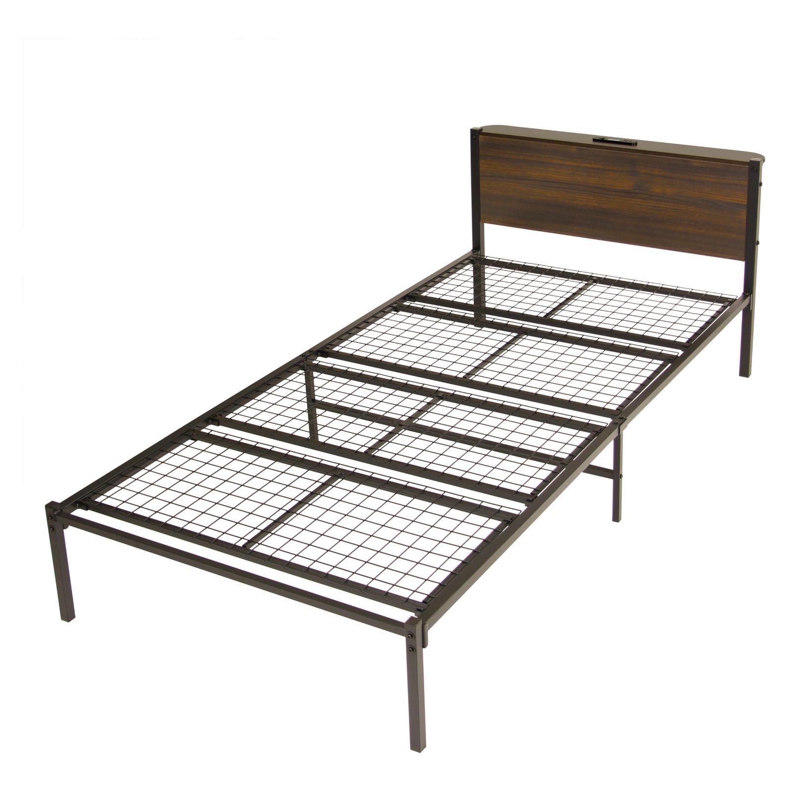 組立簡単 ベッド下収納 日本デザイン 耐荷重400 kg 頑丈なベッドフレーム 静音 通気性 ブラックとホワイト シングル コンセント ライト付き宮付 パイプベッド ルーナライトスチール LunarLight