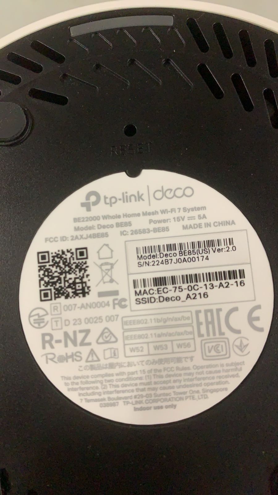 TP-Link Deco BE85 BE22000 Wi-Fi7ルーター 2パック--524604 - メルカリ