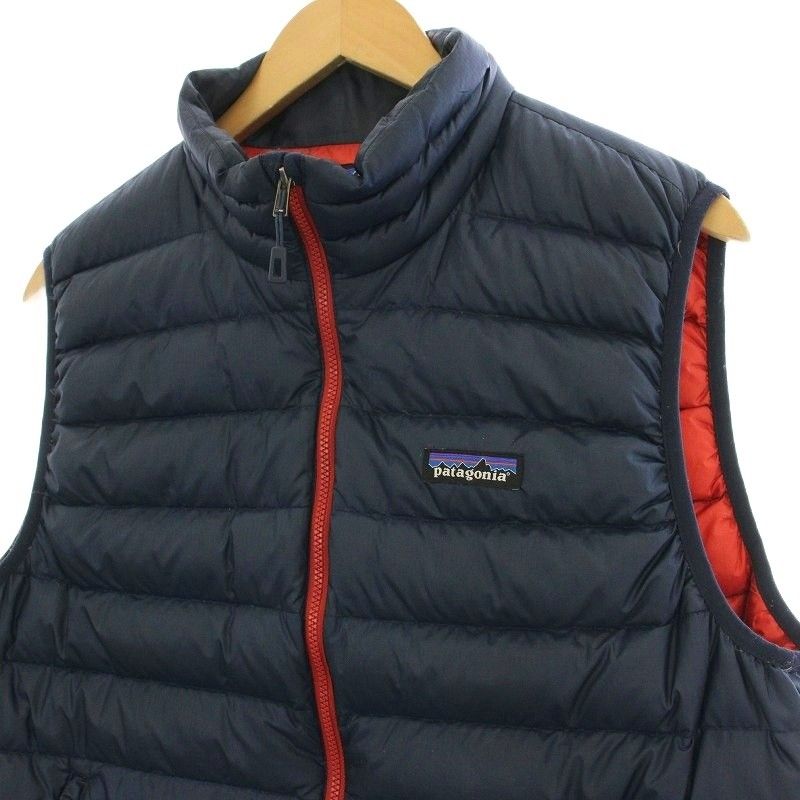 パタゴニア Patagonia Down Sweater Vest ダウンベスト M ネイビー 赤