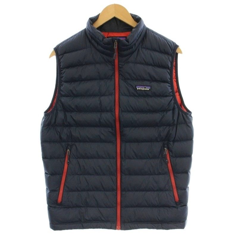 美品 Patagonia ダウンベスト 赤色紺色 パタゴニア Patagonia Down Sweater Vest ダウンベスト M ネイビー 赤