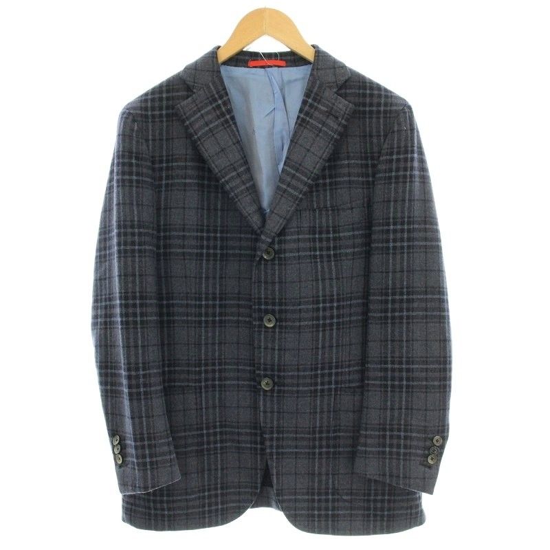 イザイア ISAIA CORTINA テーラードジャケット チェック カシミヤ混