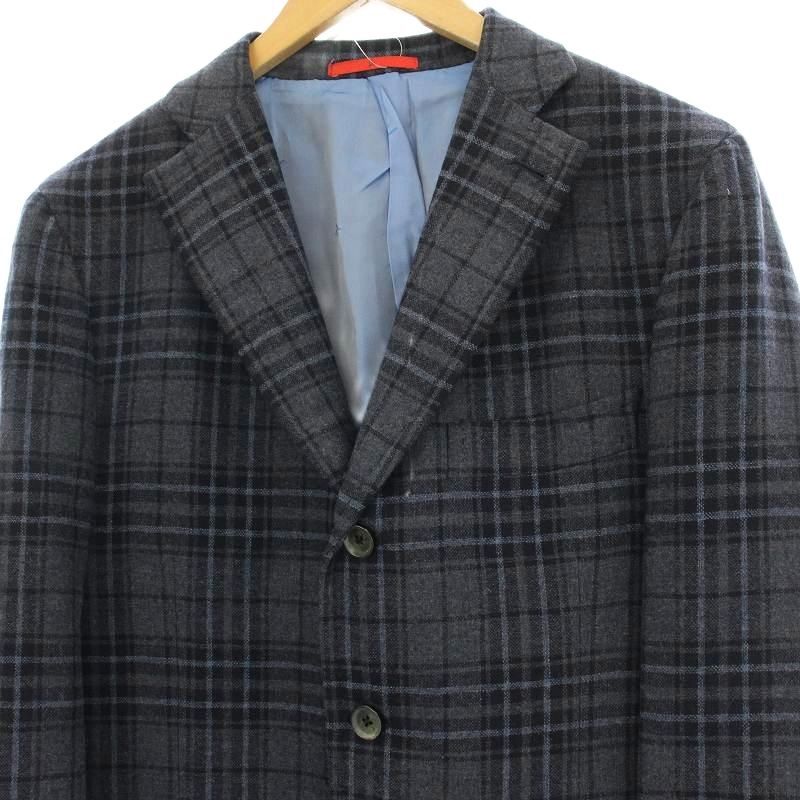 イザイア ISAIA CORTINA テーラードジャケット チェック カシミヤ混