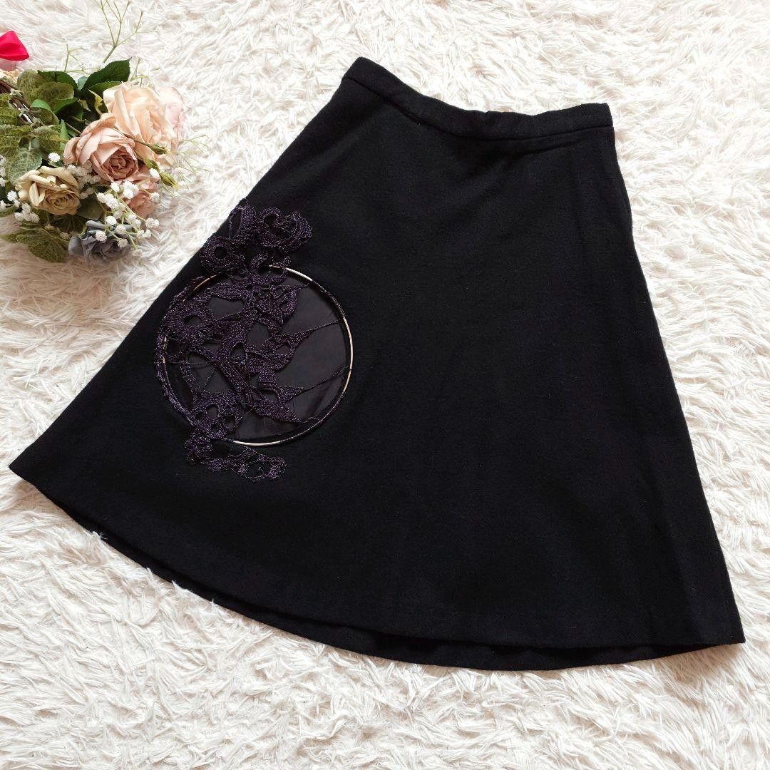 希少 ノワールケイニノミヤ コムデギャルソン アート 刺繍 フレア