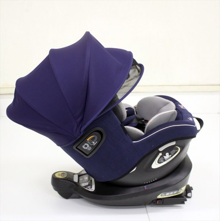 ジョイー i-Arc 360° キャノピー付 ネイビー ISOFIX取付 コンパクトなチャイルドシート 新生児OK クリーニング済み t