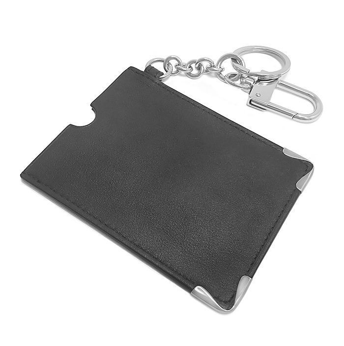 併売商品 Cartier カルティエ パスケース マストライン レザー ブラック キーリング付 カードケース メンズ M 1501
