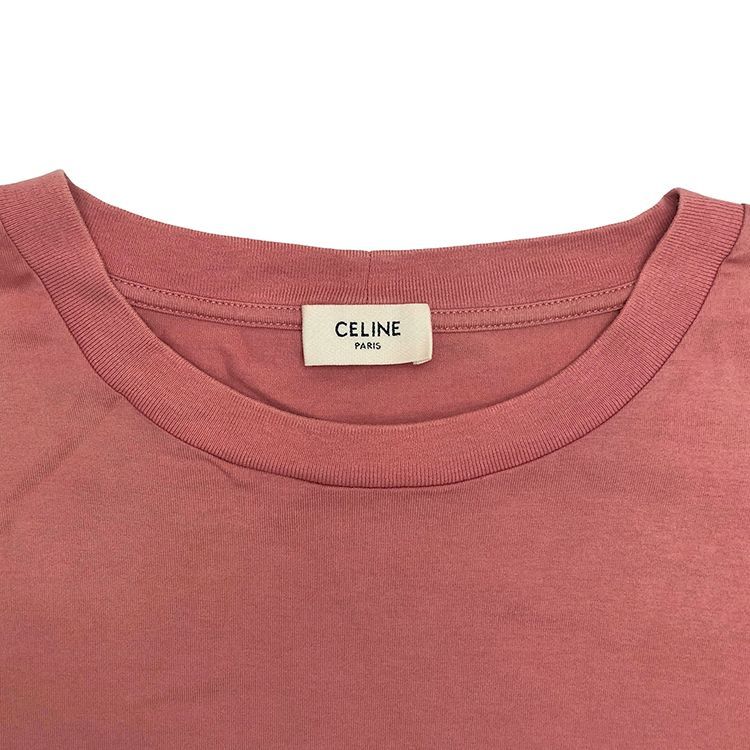 セリーヌ CELINE フロント ロゴ 半袖 Tシャツ ピンク セリーヌ CELINE フロント ロゴ 半袖 Tシャツ ピンク