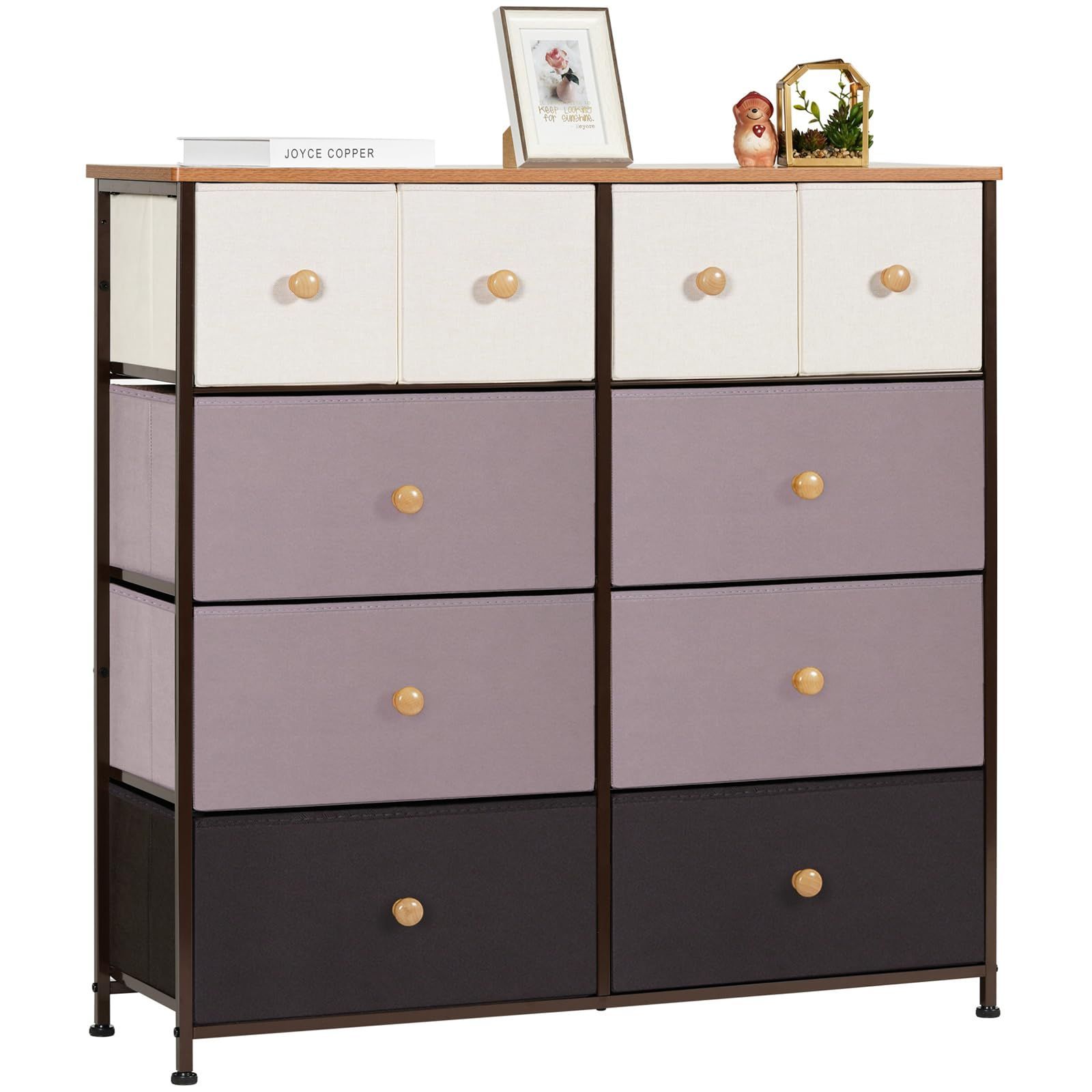 引き出し おしゃれ 衣類収納 布製 大容量 チェスト リビング収納 一人暮らし 箪笥 簡単組立 タンス 転倒防止 キャメル 4段10杯 幅100 奥行30 高さ98 cm