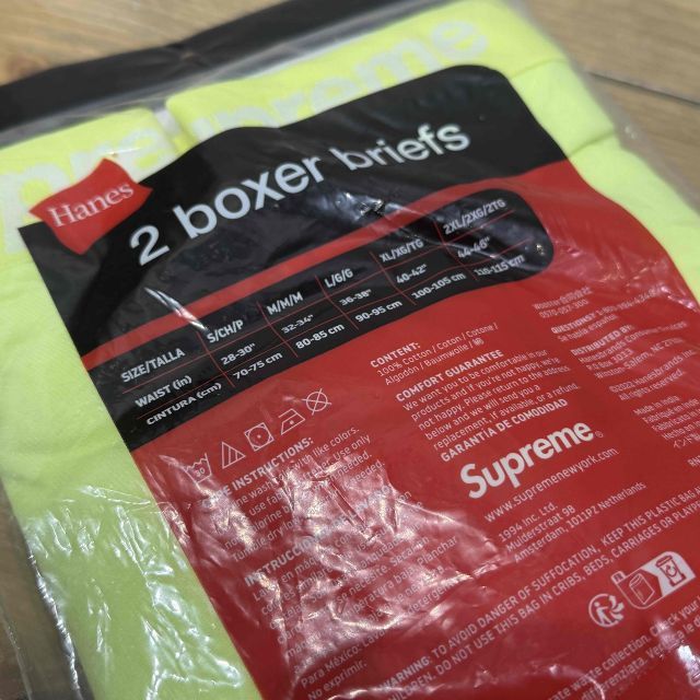  Supreme 23 ss Hanes Boxer Briefs 2 Pack FLUORYELLOW Mサイズ シュプリーム ヘインズ ボクサーブリーフ ボクサーパンツ 下着 アンダーウェア