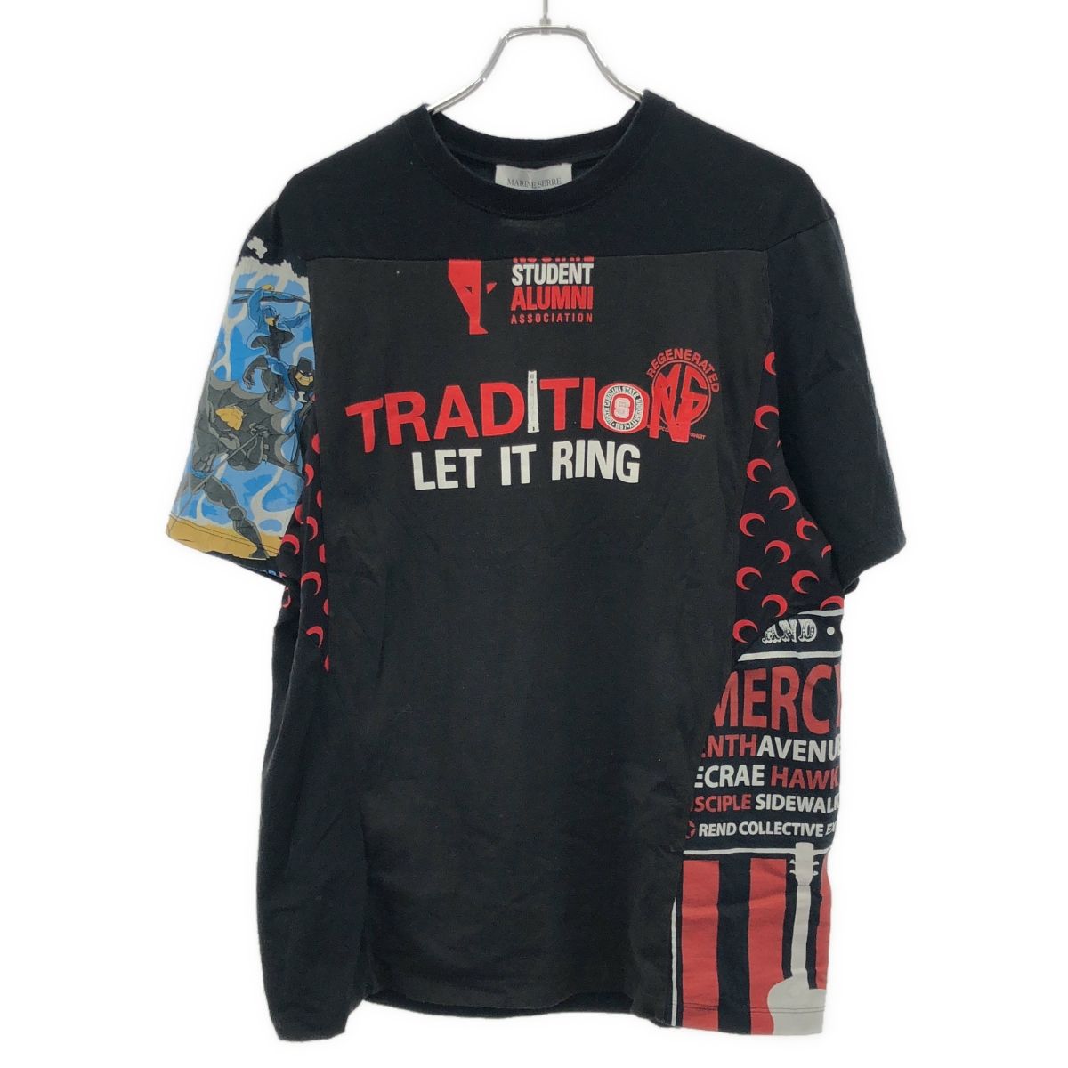 Marine Serre マリーン セル アップサイクルプリントTシャツ ブラック 