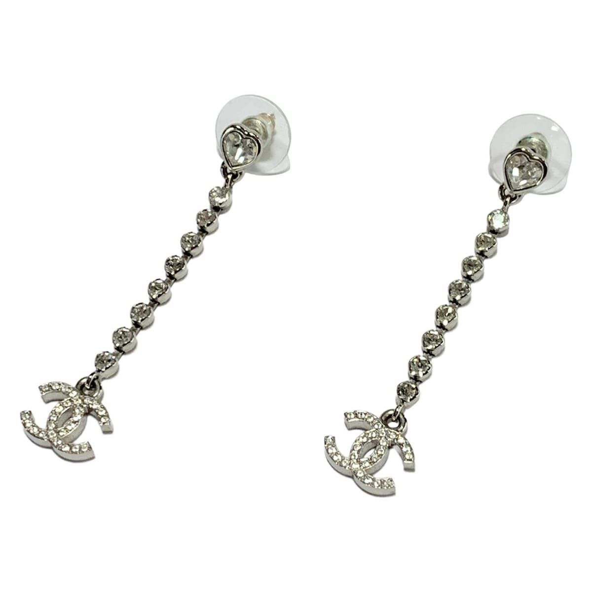 CHANEL(シャネル) ピアス ココマーク シルバー×クリア - メルカリ