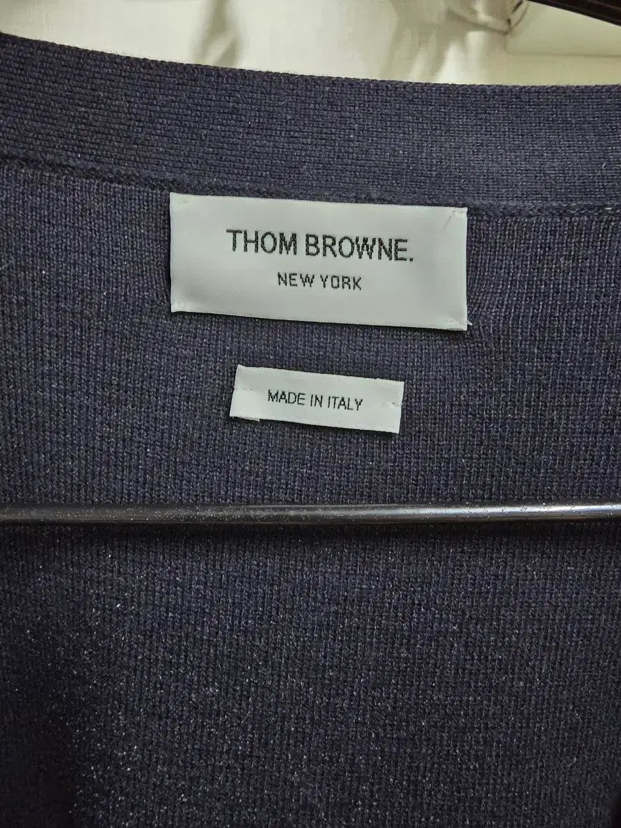 トム ブラウン ネイビー カーディガン 3本線 袖ストライプ