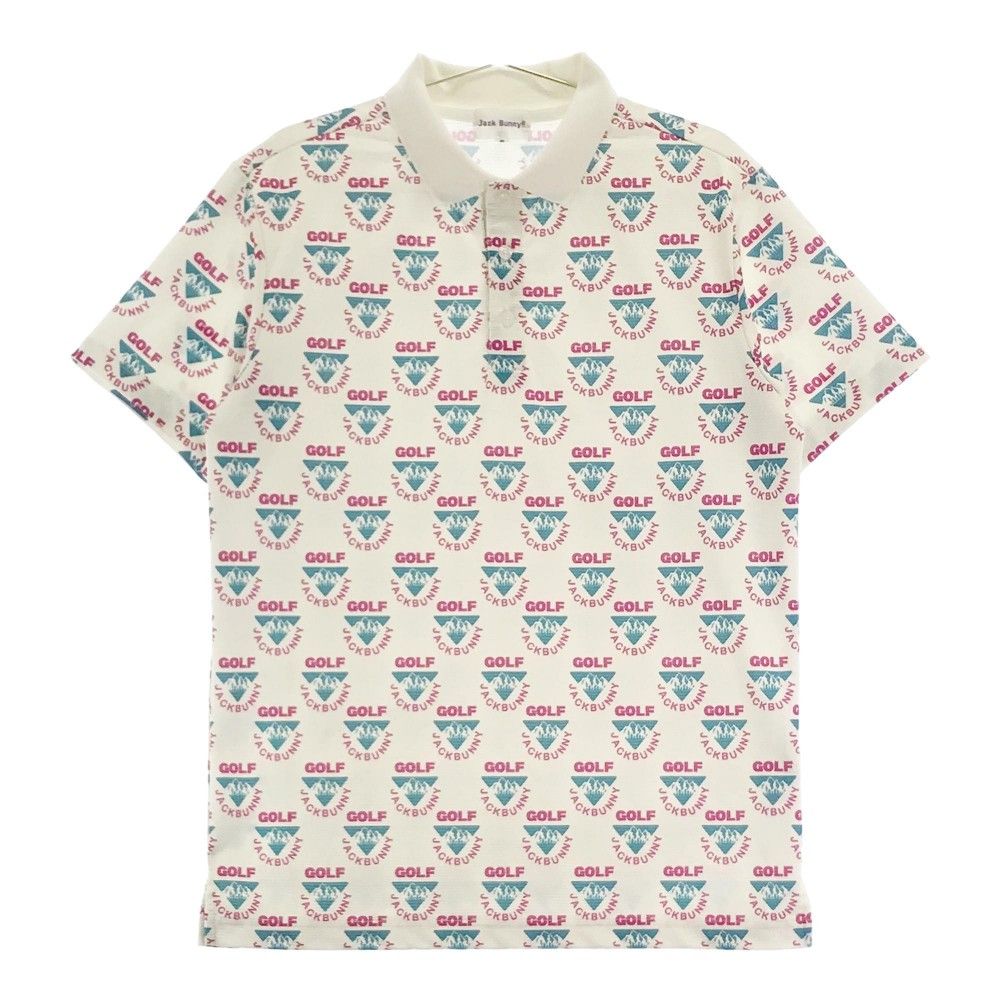 サイズ 5 JACK BUNNY ジャックバニー 2025年 半袖ポロシャツ 総柄 ベージュ系 ゴルフウェア メンズ ストスト