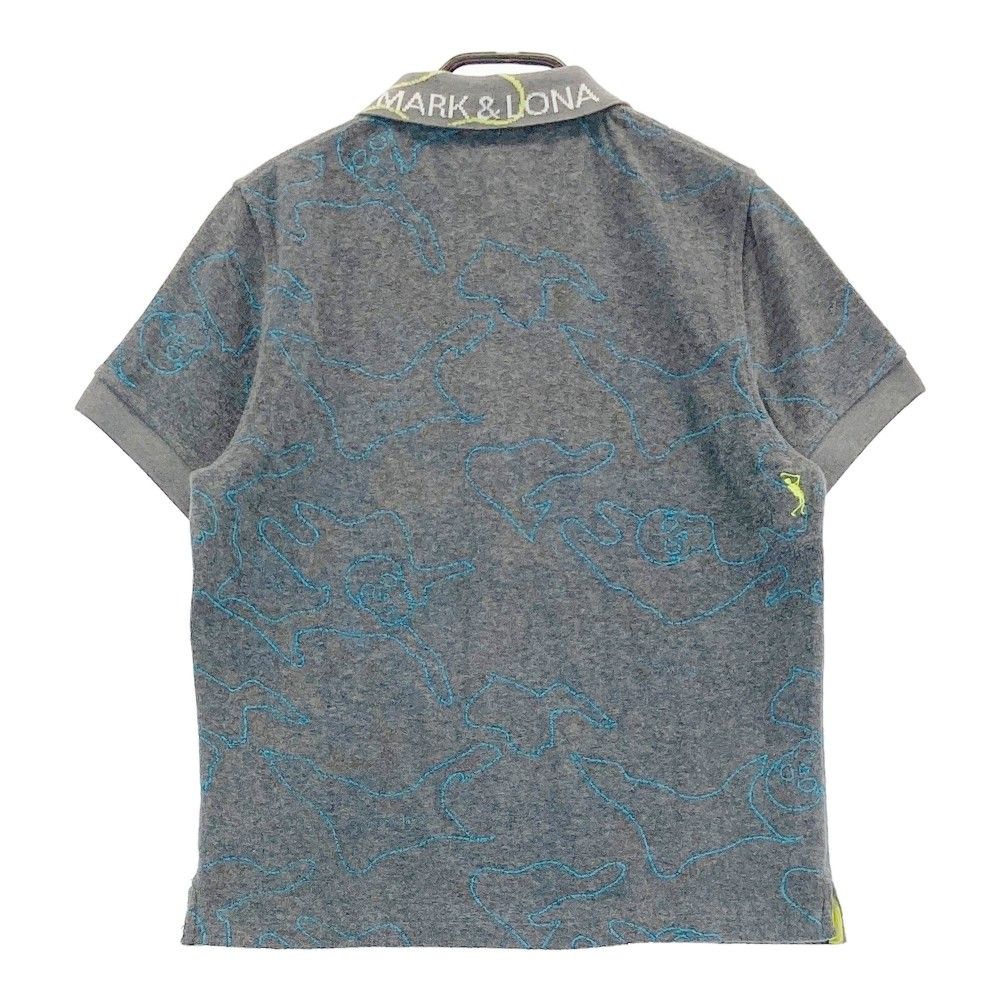 サイズ：M MARK&LONA マークアンドロナ 半袖ポロシャツ パイル スカル