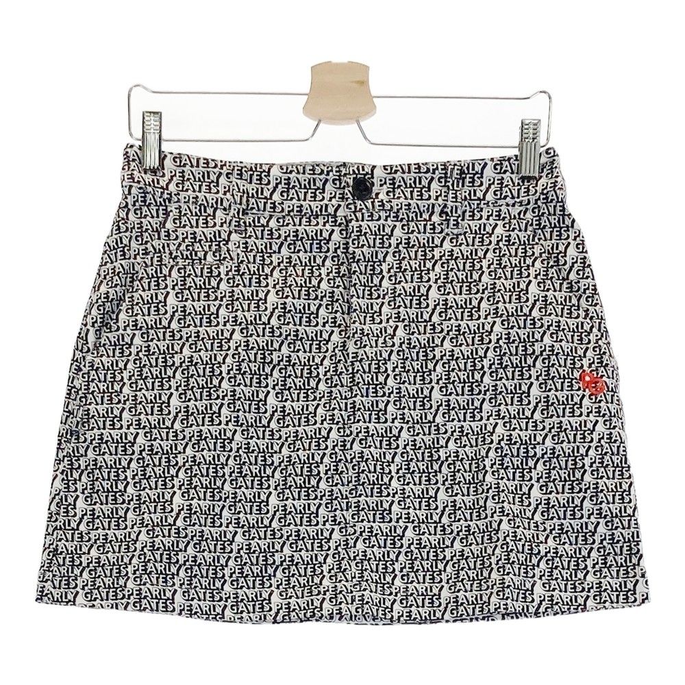 サイズ 1 PEARLY GATES パーリーゲイツ モデル コットン混 ストレッチスカート 総柄 ホワイト系 ゴルフウェア レディース ストスト
